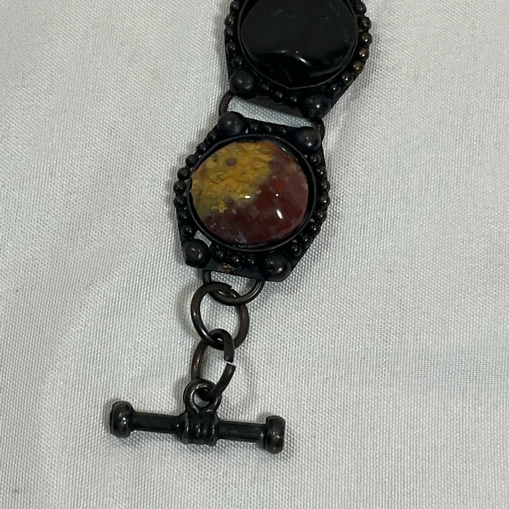 Unique Natural Stone Bracelet in Metal Setting